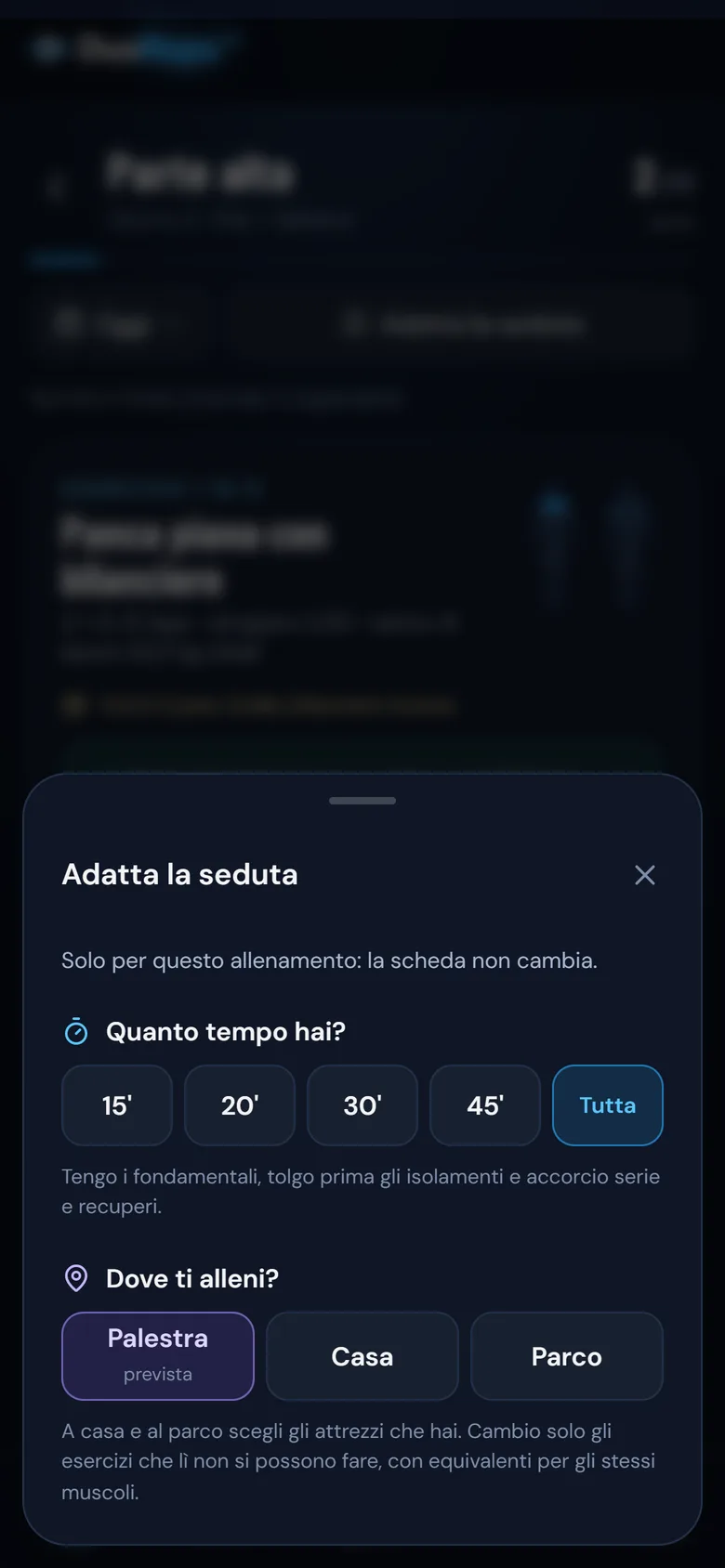Niente palestra? La seduta si adatta