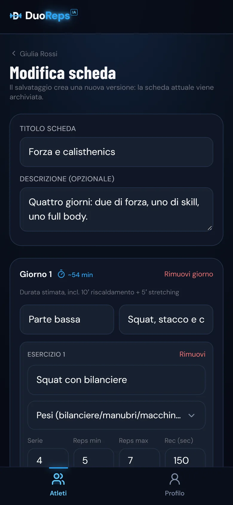 Scrivi o correggi la scheda dal telefono