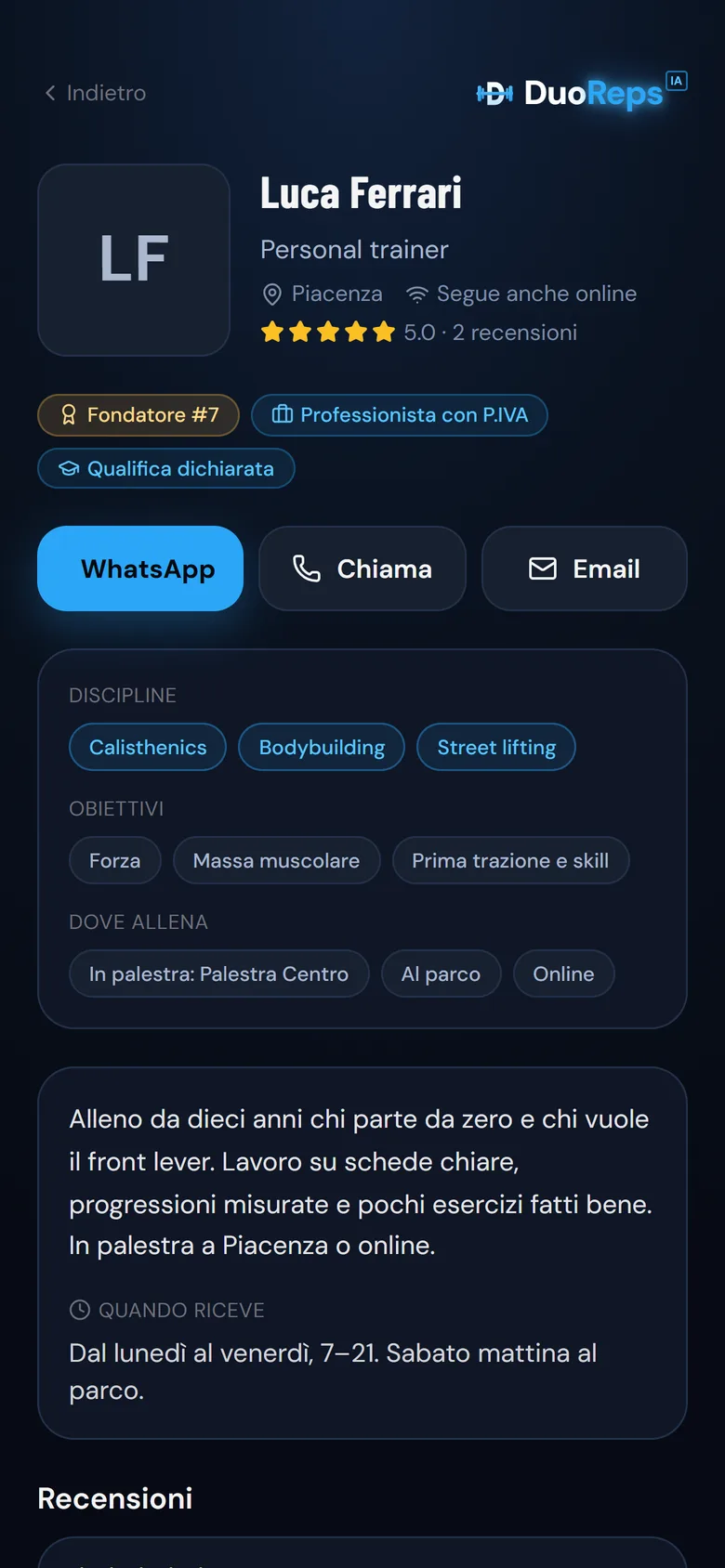 La tua vetrina, con recensioni vere